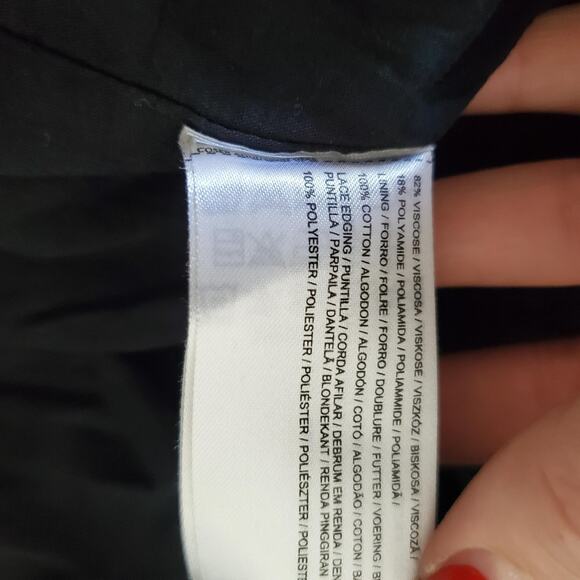 Mango Dress Women Large Black Sleeveless Crochet Waist Witch Whimsigoth Festival - Picture 9 of 10